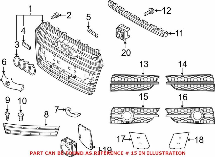 Audi Grille - Front Passenger Side 4G8807648GBMT